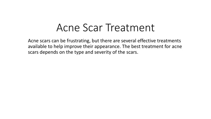 acne scar treatment