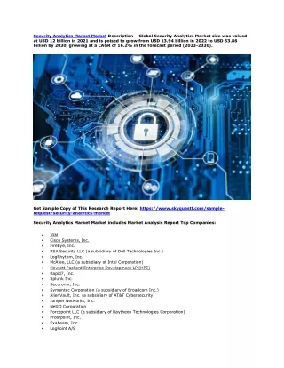 security analytics market market description
