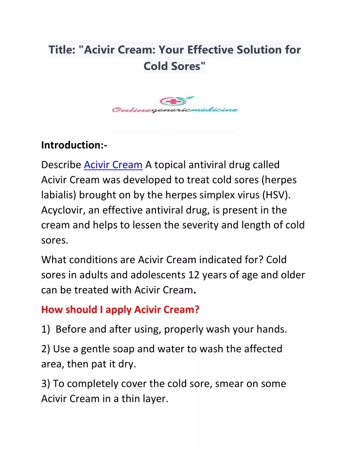 title acivir cream your effective solution