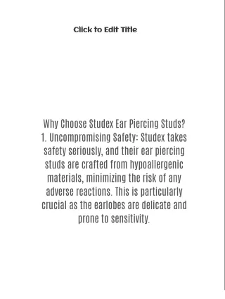 Studex Ear Piercing Studs - The Safest Choice for Ear Piercing: Studex Earrings, Studex Ear Piercing Studs, and Ear Pier