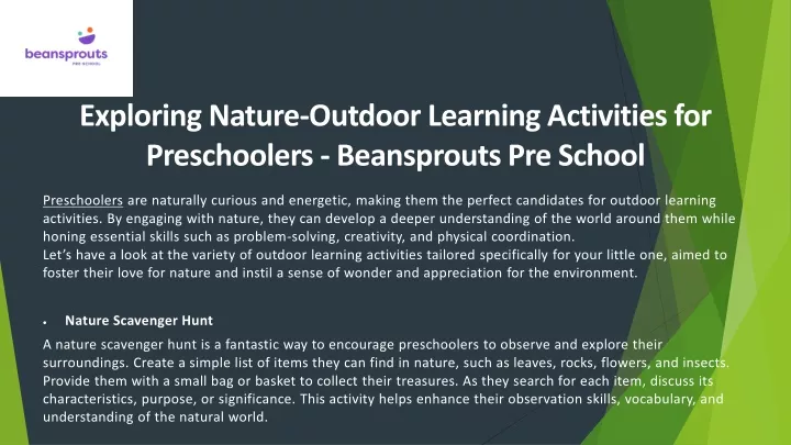 exploring nature outdoor learning activities