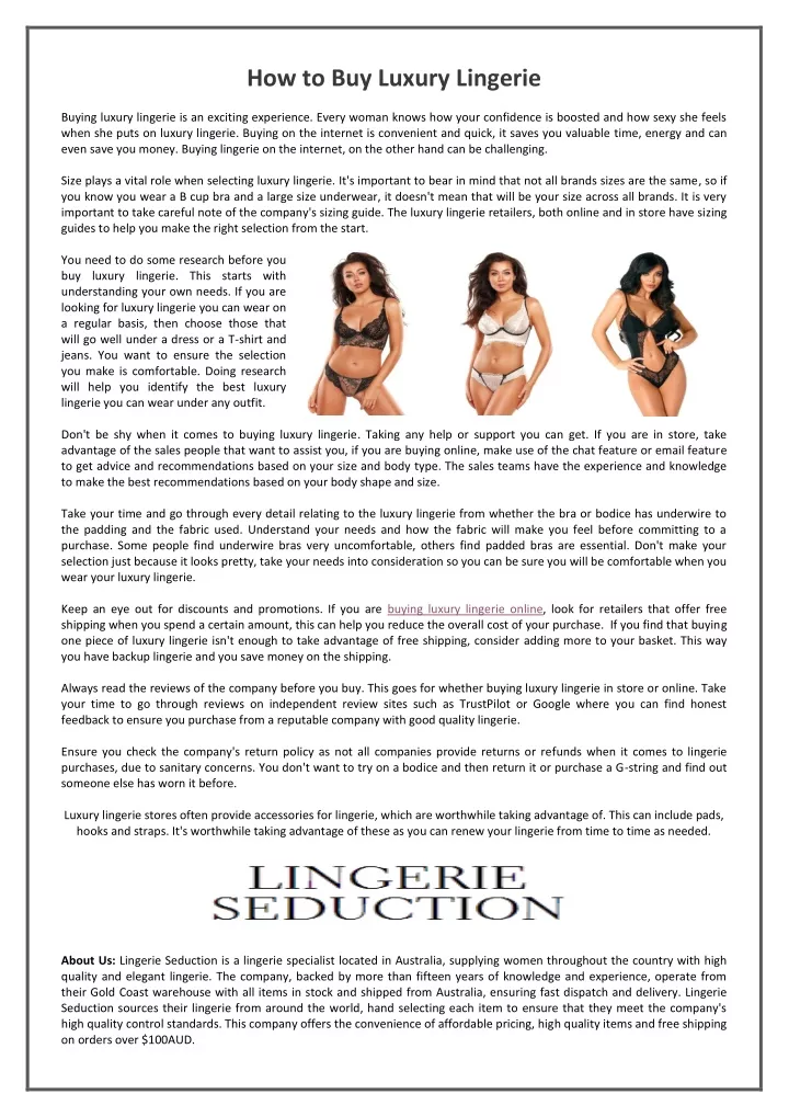 how to buy luxury lingerie