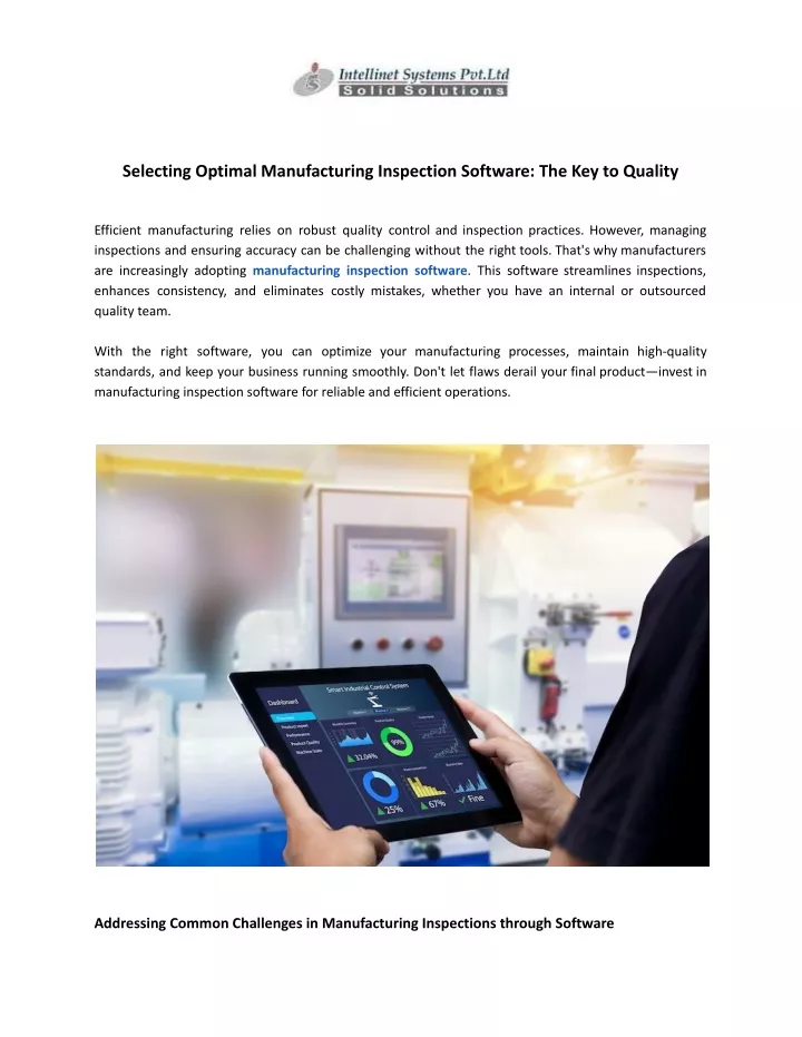 selecting optimal manufacturing inspection