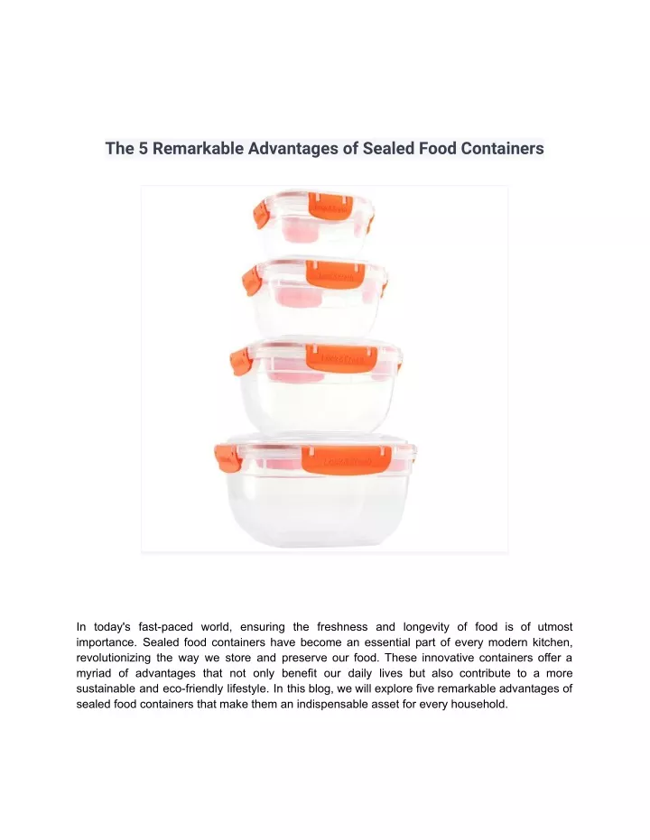 the 5 remarkable advantages of sealed food