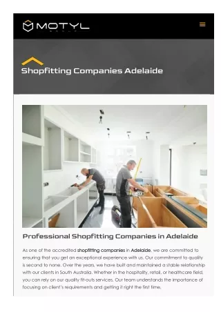Shopfitting Companies Adelaide
