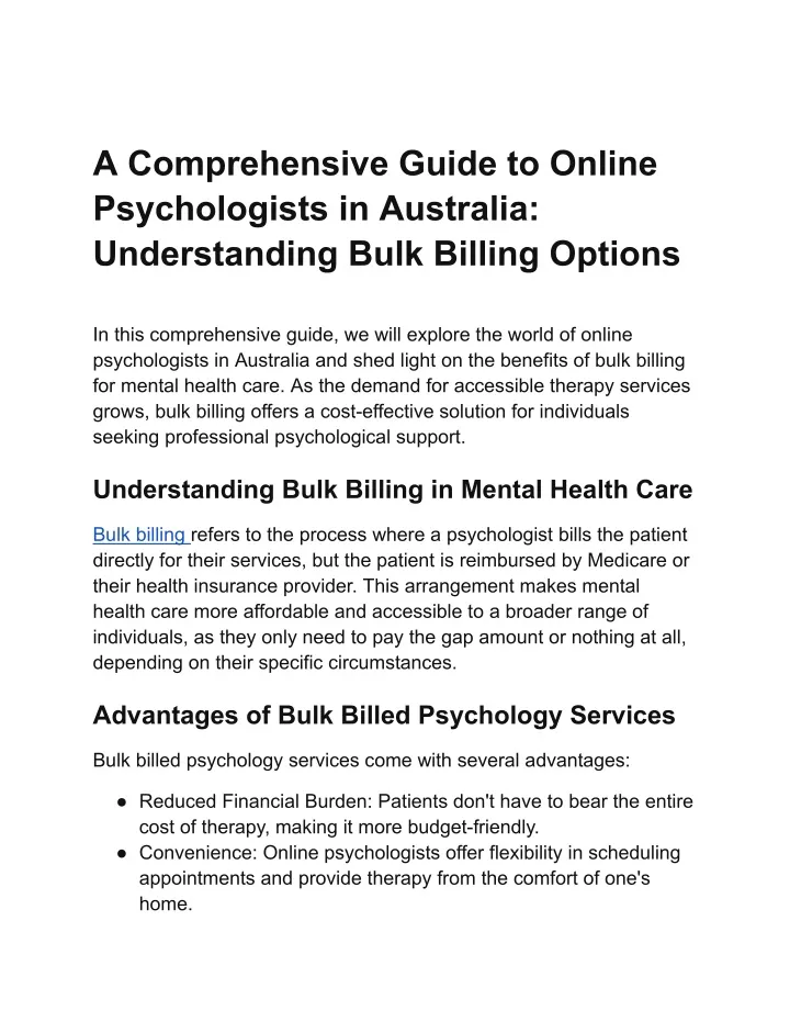 a comprehensive guide to online psychologists