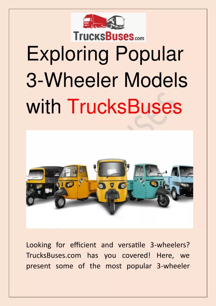 exploring popular 3 wheeler models with