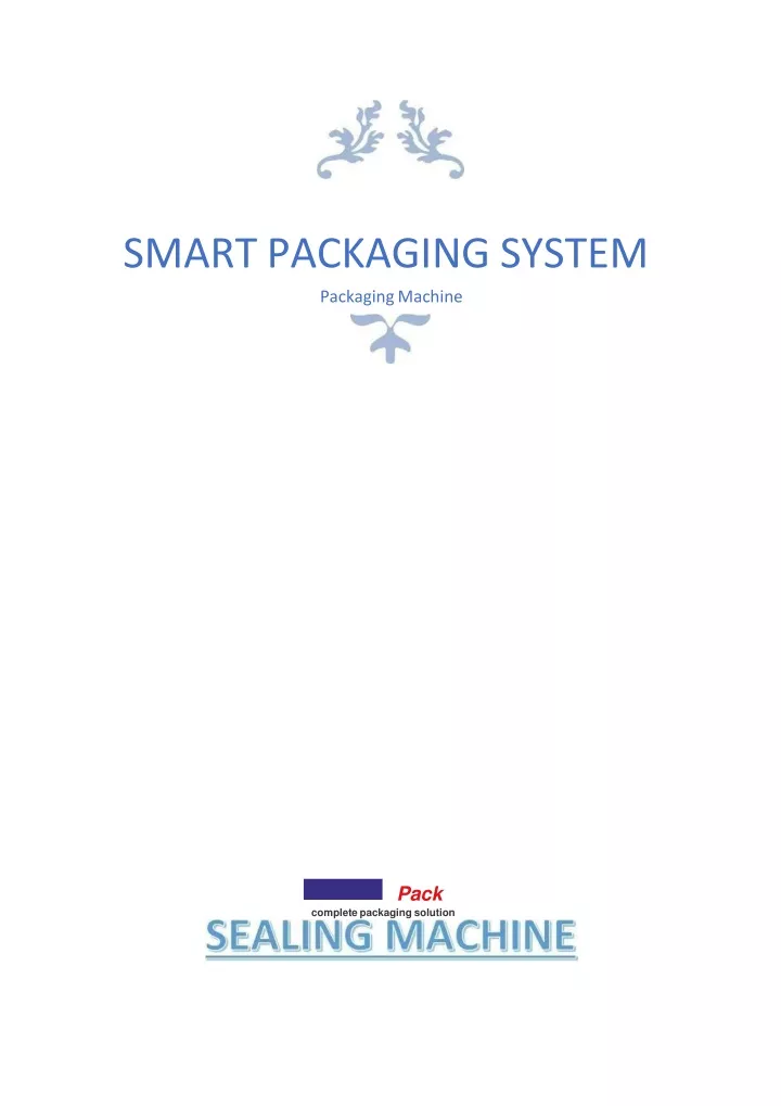 smart packaging system packaging machine