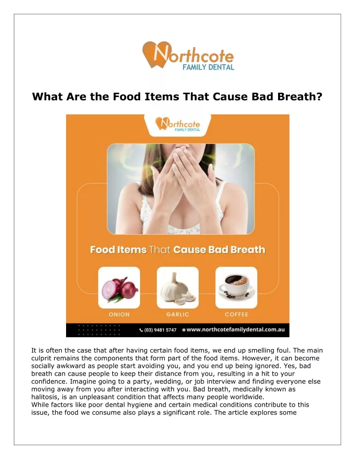 what are the food items that cause bad breath