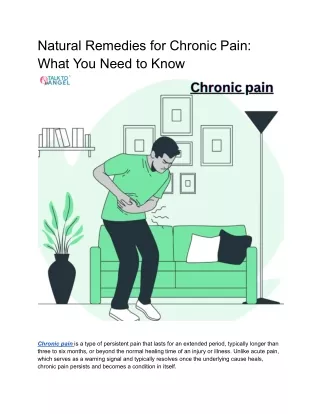 natural remedies for chronic pain what you need