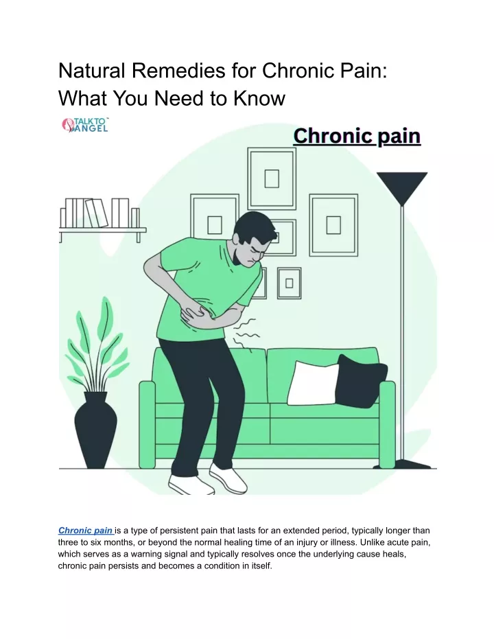 natural remedies for chronic pain what you need
