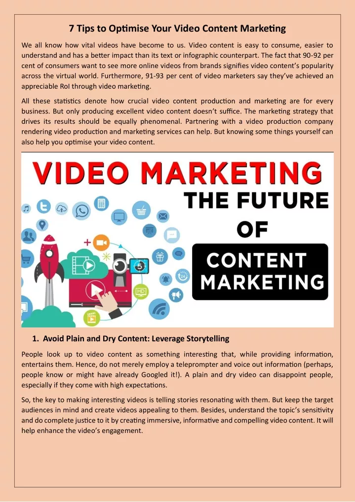 7 tips to optimise your video content marketing