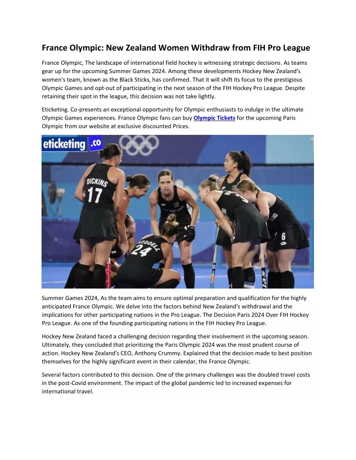 france olympic new zealand women withdraw from