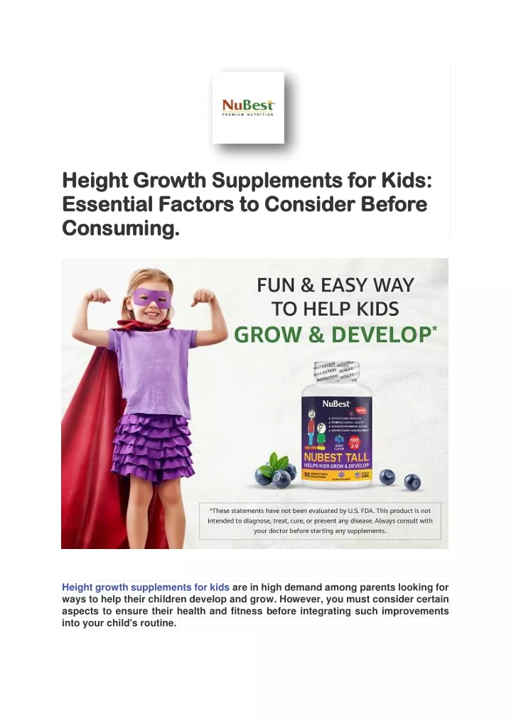 height growth supplements for kids height growth