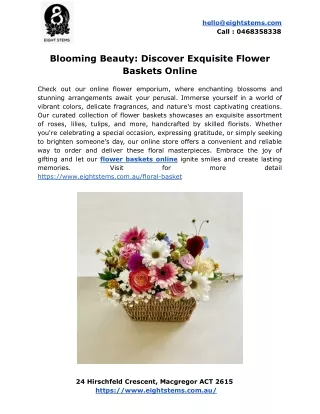 Blooming Beauty Discover Exquisite Flower Baskets Online