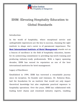 Best International Institute of Hotel Management Call-9011413447