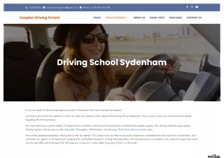 Driving School Sydenham Expert Instructors and Affordable Rates