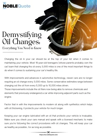 Demystifying Oil Changes: Everything You Need to Know