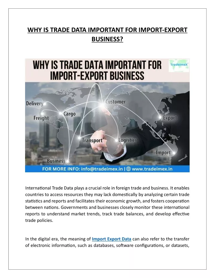 why is trade data important for import export