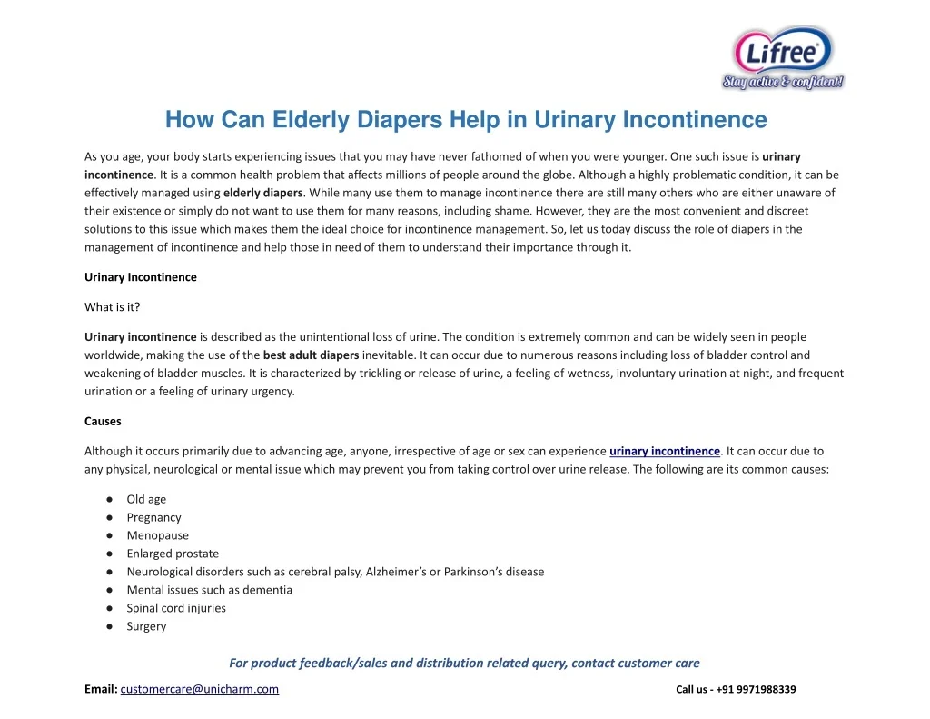 PPT - How Can Elderly Diapers Help in Urinary Incontinence PowerPoint ...