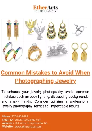 Common Mistakes to Avoid When Photographing Jewelry