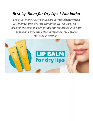 Best Lip Balm for Dry Lips | Nimbarka