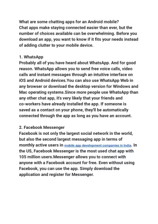 what are some chatting apps for an android mobile