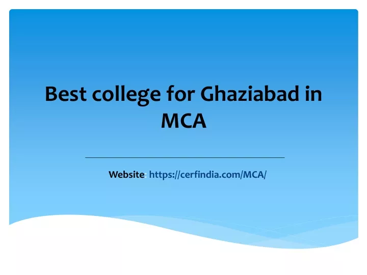 best college for ghaziabad in mca