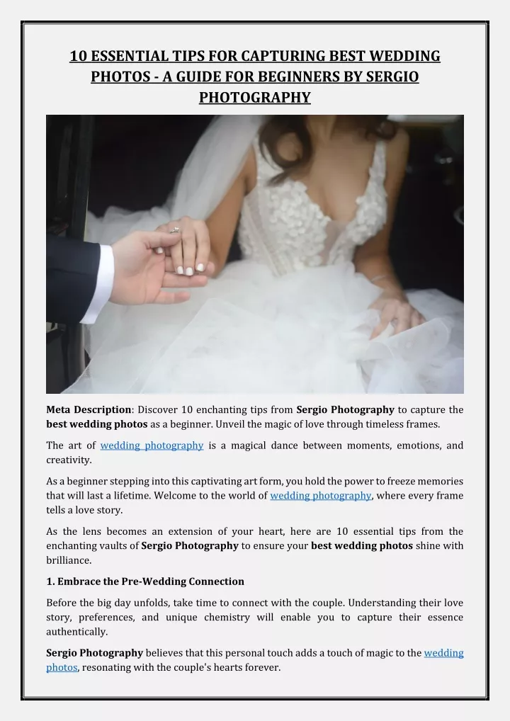 10 essential tips for capturing best wedding