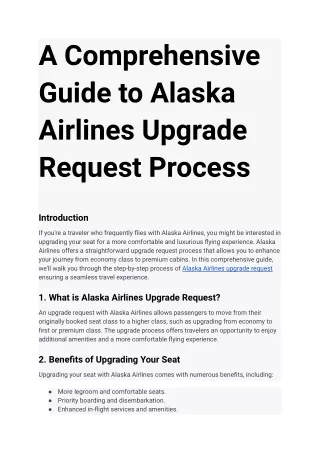 A Comprehensive Guide to Alaska Airlines Upgrade Request Process