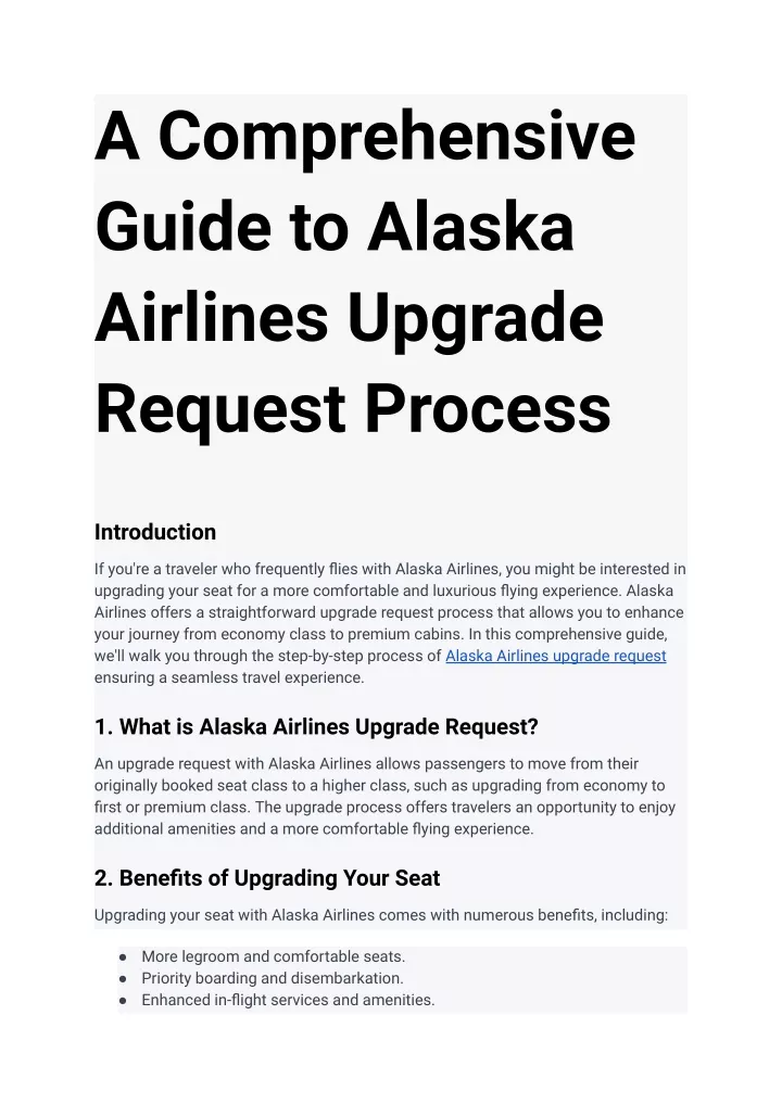 a comprehensive guide to alaska airlines upgrade