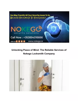 Unlocking Peace of Mind_ The Reliable Services of Nokego Locksmith Company