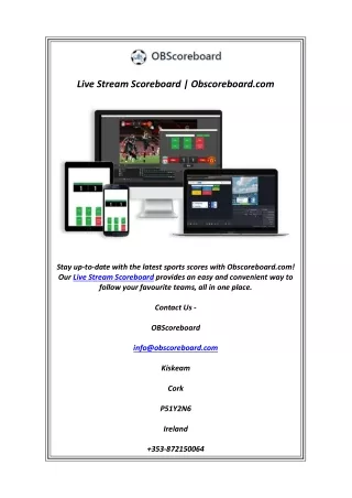 Live Stream Scoreboard | Obscoreboard.com