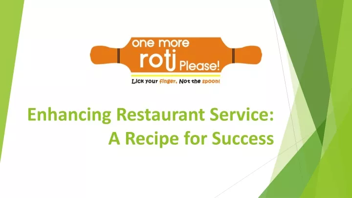 enhancing restaurant service a recipe for success