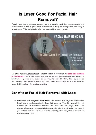 Is Laser Good For Facial Hair Removal
