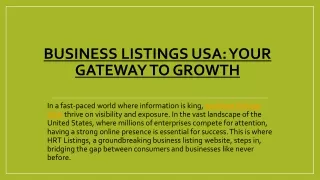 BUSINESS LISTINGS USA: YOUR GATEWAY TO GROWTH