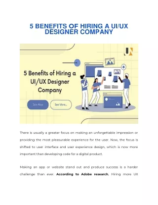 5 benefits of hiring a ui ux designer company