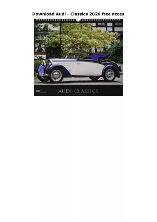 Download Audi - Classics 2020 free acces