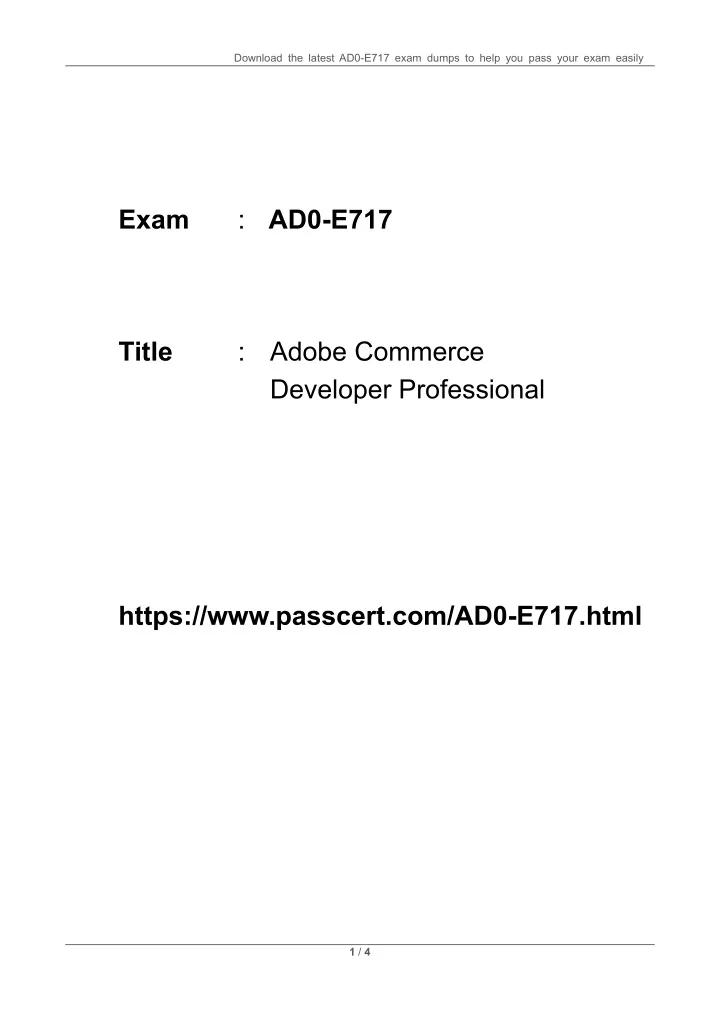 download the latest ad0 e717 exam dumps to help