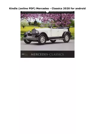 Kindle (online PDF) Mercedes - Classics 2020 for android