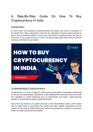 A Step-By-Step Guide On How To Buy Cryptocurrency In India