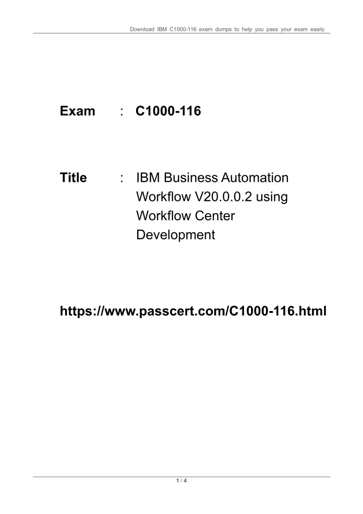 download ibm c1000 116 exam dumps to help