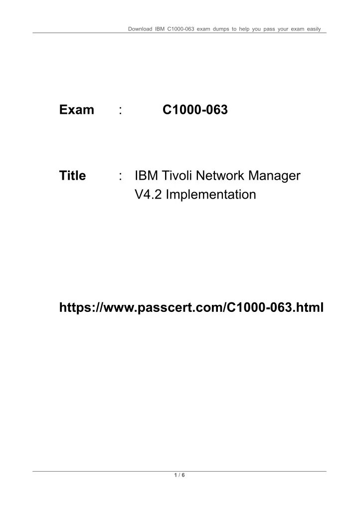 download ibm c1000 063 exam dumps to help