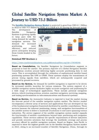 global satellite navigation system market