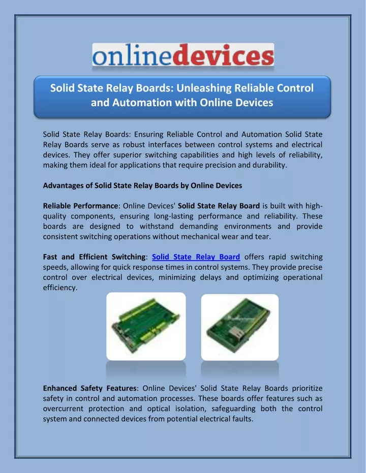 solid state relay boards unleashing reliable