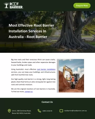 Most Effective Root Barrier Installation Services In Australia - Root Barrier