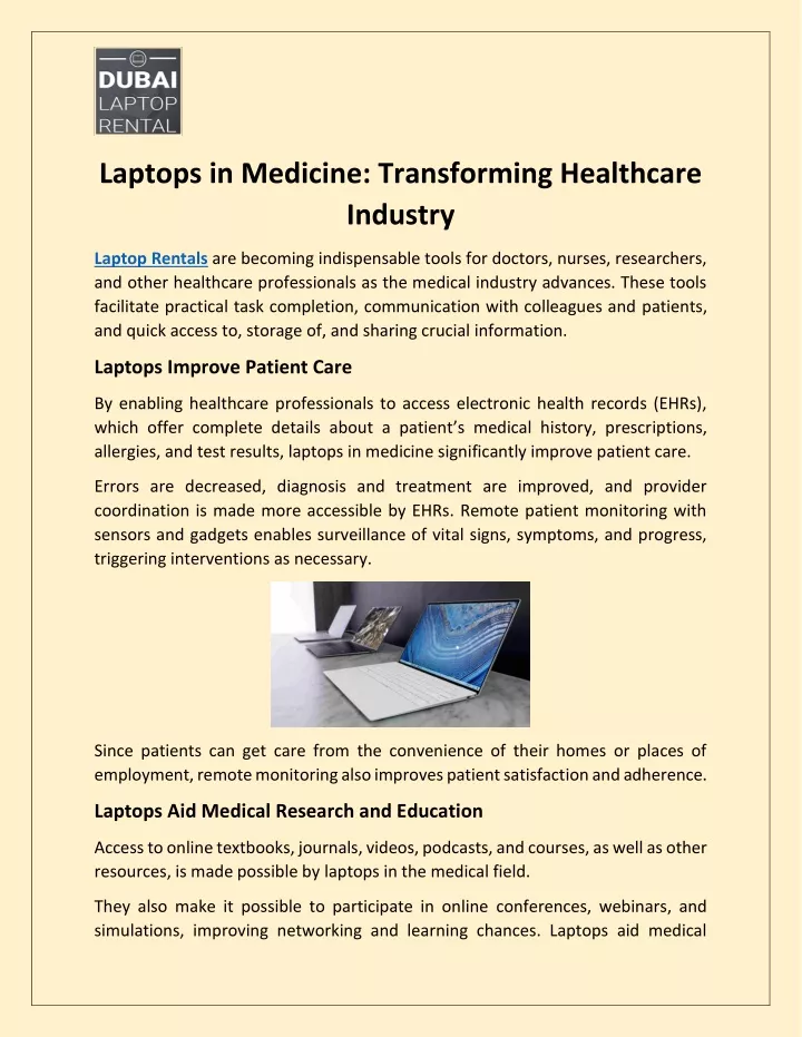 laptops in medicine transforming healthcare
