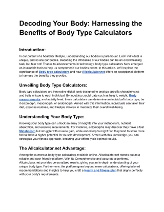 Title_ Decoding Your Body_ Harnessing the Benefits of Body Type Calculators