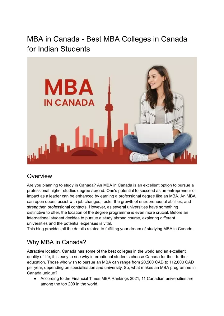 mba in canada best mba colleges in canada