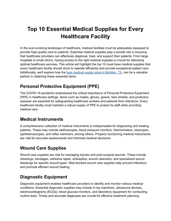 top 10 essential medical supplies for every